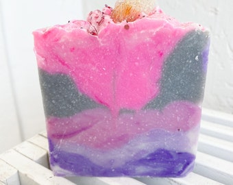 LAVENDER STORM SOAP 8 oz. , Organic Moisturizing Face and Body soap, Tallow Soap, Homemade Soap