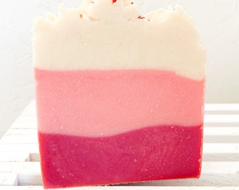 SUGAR PLUM FAIRY soap  9 oz. , Sugared Strawberry Fragrance Organic Moisturizing Face and Body soap, Limited Fragrance