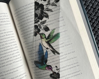 Kolibris und Spitzen-Lesezeichen – transparent