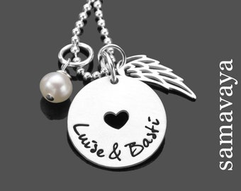 Namenskette WIR BEIDE 925 Silber Kette mit Gravur Partnerschmuck personalized name necklace