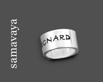 Zusätzlicher Anhänger Ring Silberring Gravur ROLL 925 Silber Charm mit Initialen für ROLL MEN Silber personalisiert Ring