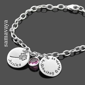 Bracelet prénom cadeau rentrée scolaire rentrée scolaire TOUS LES BONS VOEUX bracelet en argent gravure bijoux pour enfants cartable écolier