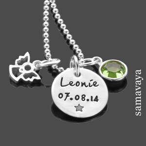 Taufgeschenk Taufschmuck Mädchen Taufkette Engel KLEINES STERNCHEN 925 Silberkette Geschenk Taufe Taufpate Taufketterl Gravur Namenskette