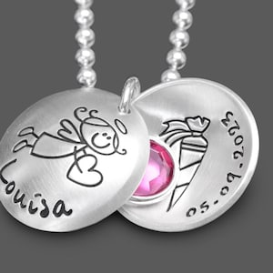 Collier rentrée scolaire, cadeau scolarisation, fille, rentrée scolaire personnalisée, ENFIN L'ÉCOLE, gravure, cartable, écolier, rentrée scolaire, 1er jour d'école