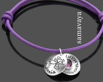 Taufarmband Taufanhänger Schutzengel Gravur personalisiert SEGENSBOTE 925 Silber Armband Taufschmuck mit Namensgravur personalized