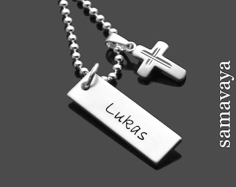 Necklace Gift Confirmation Boy Engraving BE BLESSED 925 Silver Chain Communion Chain Youth Consecration Confirmation First Communion