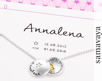 Taufkette Mädchen Engel Gravur Geschenkbox STERNCHEN ENGEL 925 Silberkette Taufschmuck Geschenkkarton Geschenkschachtel personalisiert