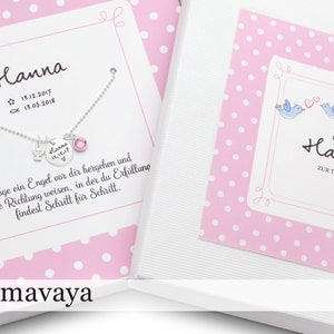 Taufkette Mädchen Taufgeschenk Taufschmuck personalisiert HALLO WELT Gravur Schutzengel Geschenk Box Kette Taufe Geschenkschachtel Silber