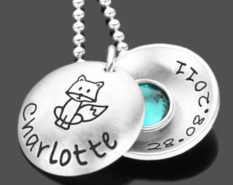 Namenskette Kinderkette Jungen Gravur SCHLAUFUCHS Silber Geschenk Einschulung Fuchs Schulanfang Schulbeginn Junge Schulstart Schultüte