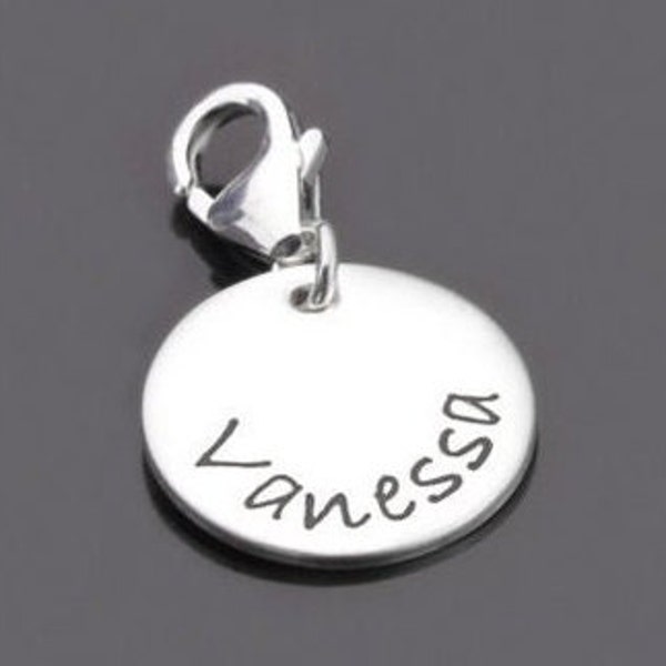 Charm pendant engraving silver charm bracelet SELECT NAME 925 silver charm desired name engravable charms