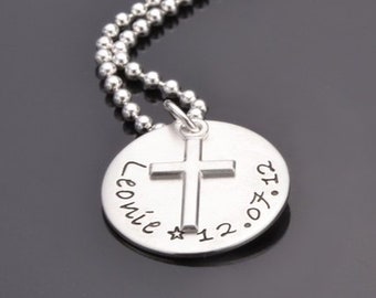 Taufkette Kreuz BAPTISM 925 Silberkette mit Gravur