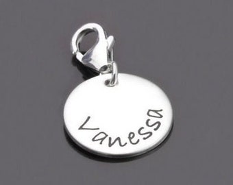 Charm pendant engraving silver charm bracelet SELECT NAME 925 silver charm desired name engravable charms