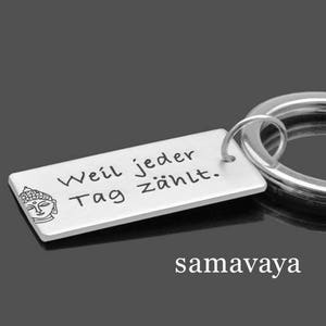 Keychain Buddha EVERY DAY 925 silver pendant with engraving image 1