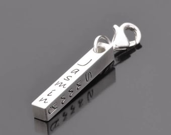 Anhänger Gravur personalisiert Namen FAMILY BAR 925 Silber Charm Familie Kindernamen Stabanhänger Silberbarren personalized family names