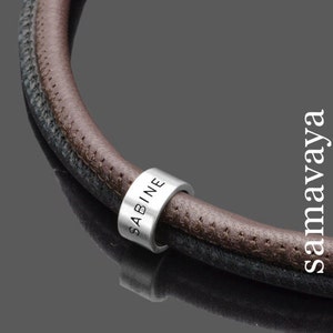 personalisiertes Geschenk Mann Männerkette Gravur Herrenkette ROLL MEN Lederkette Gravur Herrenschmuck Geschenk Herren personalisiert Männer