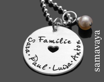 Familienkette mit Gravur NamensketteHEARTFELT FAMILY 925 Silberkette Gravur Familienschmuck