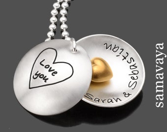 Namenskette mit Gravur Partnerkette LOVE YOU Namensketten 925 Silberkette Gravur Partnerschmuck family necklaces