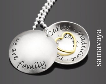 Collier prénom famille avec gravure WE ARE FAMILY Collier en argent 925 avec gravure prénom collier famille cadeau maman bijoux en argent personnalisés