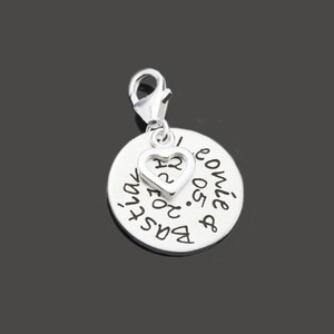 Personalized Charm Engagement Pendant for Couples Engraving MY LOVE 925 Silver Name Pendant Heart Name Date Gift Wife Girlfriend image 1