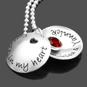 Namensschmuck mit Gravur Partnerschmuck Forever In My Heart 925 Silberkette Namenskette family necklaces Bild 1