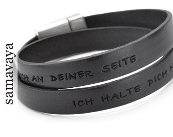 Herrenarmband mit Gravur Was Wär Ich Ohne Dich Lederarmband Männerschmuck