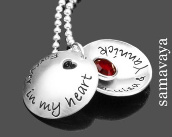 Namensschmuck mit Gravur Partnerschmuck Forever In My Heart 925 Silberkette Namenskette family necklaces