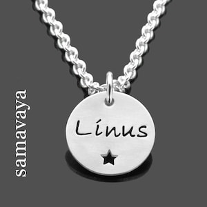 Namenskette Kinder Jungs Kinderkette Jungen KLEINES STERNCHEN 2.0 925 Silber Namensgravur Kinderschmuck Geschenk personalisiert Einschulung