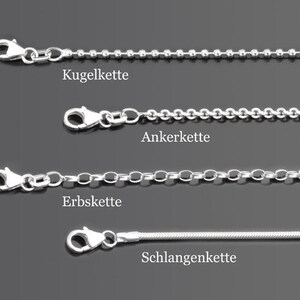 Kette mit Gravur THE POWER of LOVE 925 Sterling Silber, Namenskette mit Herz und Perle Bild 4