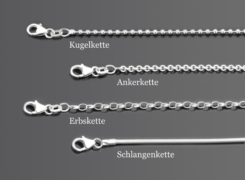 Kette mit Gravur THE POWER of LOVE 925 Sterling Silber, Namenskette mit Herz und Perle Bild 4