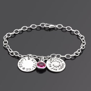 Armband zur Taufe Taufgeschenk mit Gravur GOTTES SEGEN 925 Silber Kinderarmband mit Name Datum Taufspruch Bild 2