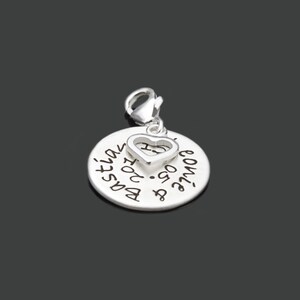 Personalized Charm Engagement Pendant for Couples Engraving MY LOVE 925 Silver Name Pendant Heart Name Date Gift Wife Girlfriend image 3