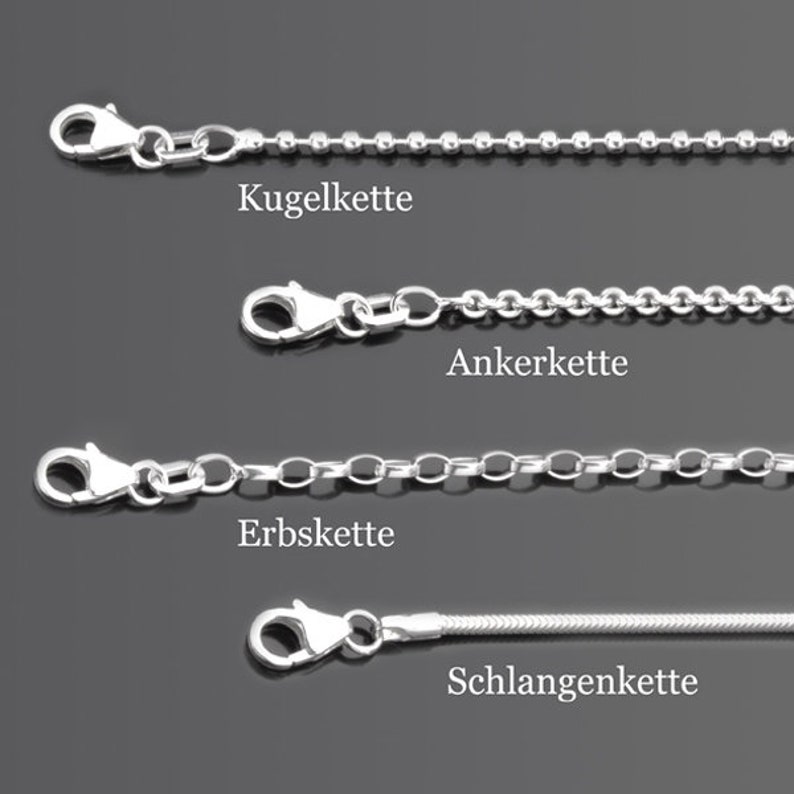 Silberkette Kette Silber Halskette wahlweise 40 45 50 60 70 80 oder 90cm Kugelkette Ankerkette Erbskette oder Schlangenkette made in Germany Bild 1