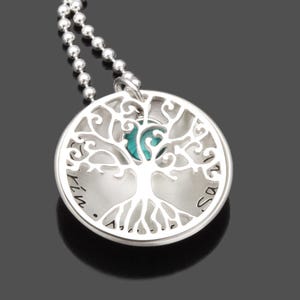 Familieketting levensboom gepersonaliseerd cadeau moeder BOOM VAN LIEFDE kristal gepersonaliseerde zilveren familiesieraden gravure kindernamen vrouw oma