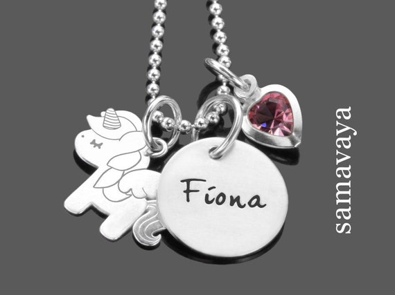 Collier Licorne Cœur Cristal Bleu - Pendentif Argent Pour Fille, Cadeau Anniversaire Ou Noël