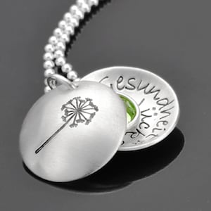 Schulkind Glücksbringer Schulanfang Pusteblume Einschulung Geschenk Mädchen WÜNSCH DIR WAS Silber Gravur Schulstart Schultüte 1ter Schultag