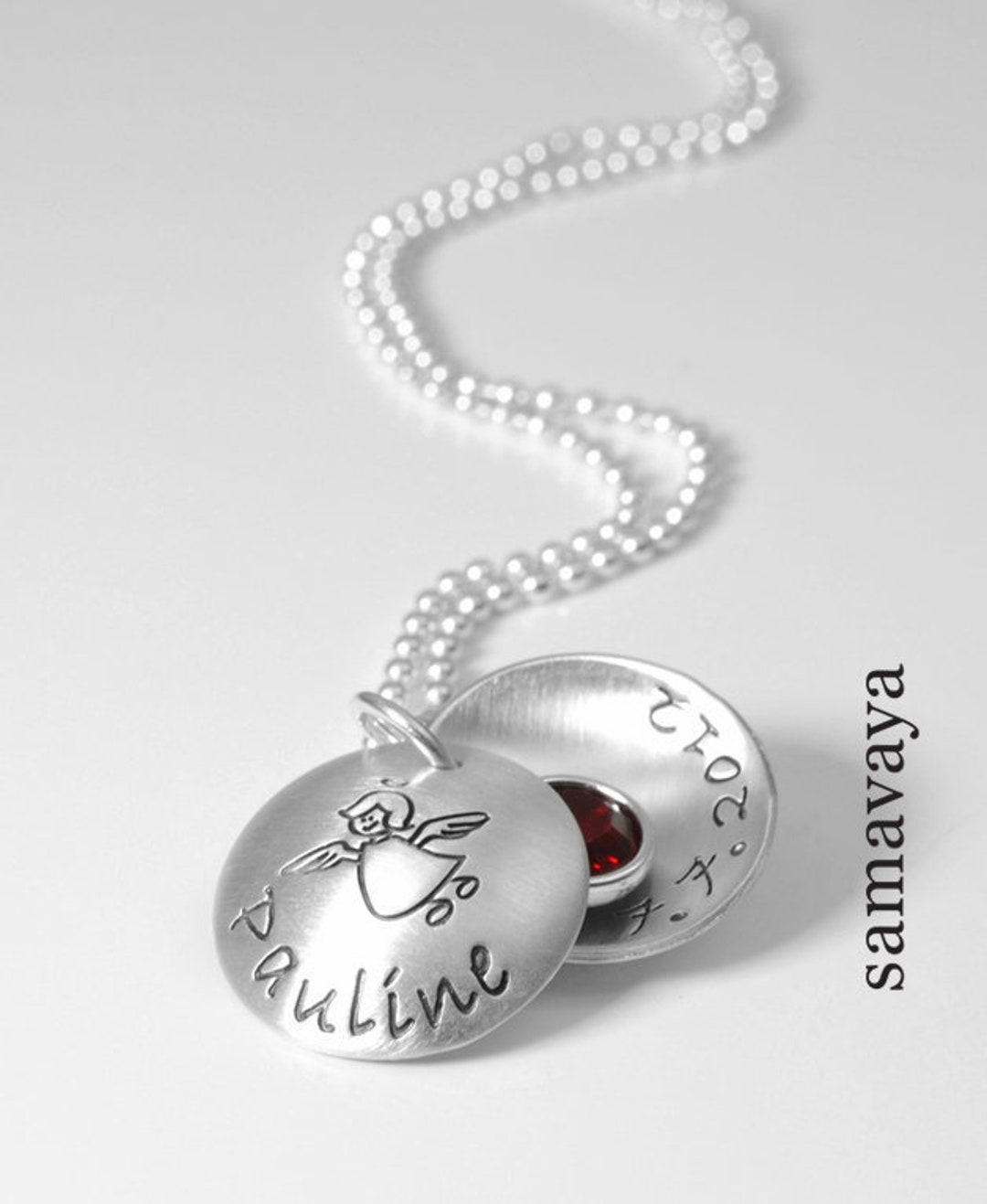 Christening Necklace With Engraving SCHUTZENGELCHEN FLIEG 925 Silver Children's Necklace