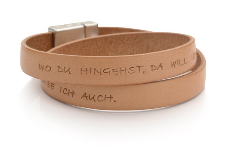 Leather bracelet men personalized engraving brown MY MESSAGE MEN men's bracelet with text bracelet men's leather bracelet image 2