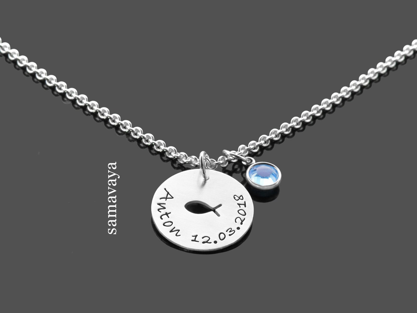 Chaîne Baptême Enfant Argent - Pendentif Ange Avec Cristal Swarovski