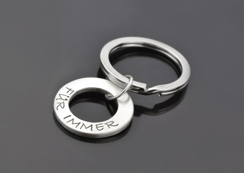 Schlüsselanhänger Gravur Mann Silber personalisiert MESSAGE RING 925 Anhänger Namensgravur Schlüsselanhänger Mann Papa Gravur personalized Bild 2