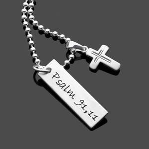 Necklace Gift Confirmation Boy Engraving BE BLESSED 925 Silver Chain Communion Chain Youth Consecration Confirmation First Communion image 2