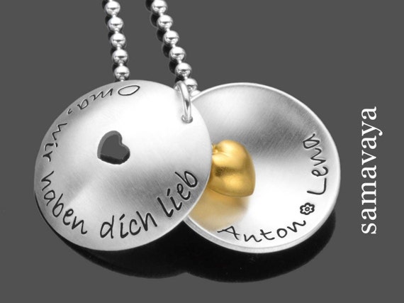Collana Famiglia per mamma incisione personalizzata 4 nomi