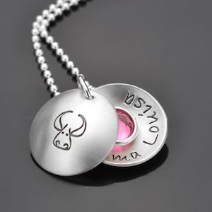 Collana per bambini catena bambini incisione SEGNI ZODIACALI collana con nome in argento 925 gioielli per bambini segni zodiacali nome incisione regalo zodiaco di nascita