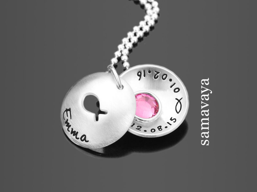 Christening Jewelry With Engraving ICHTHYS 2.0 925 Silver Christening