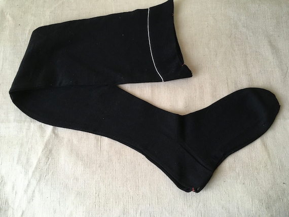 Two Pairs of Vintage Black Cotton Stockings 