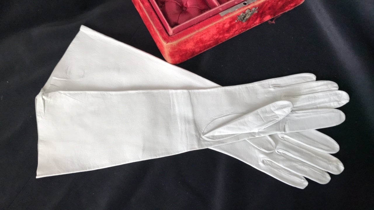 Vintage Pale Grey Leather Gloves Unworn Etsy