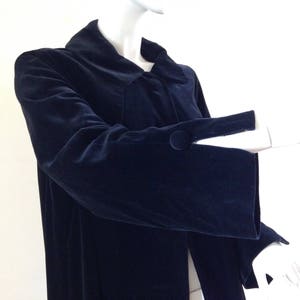 Vintage long black velvet evening coat