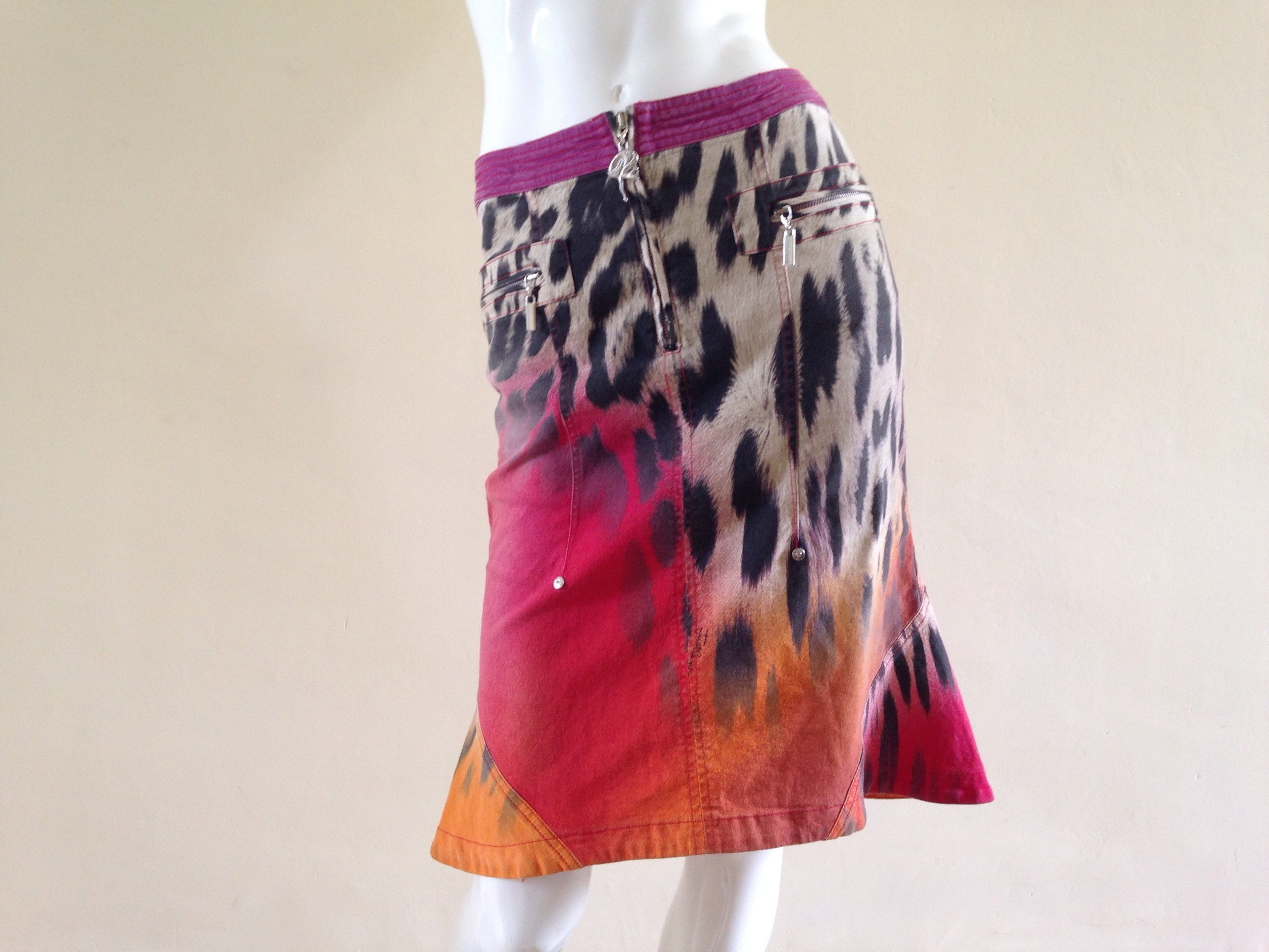 1980s Vintage Leopard Print Skirt by Just Cavalli - Etsy