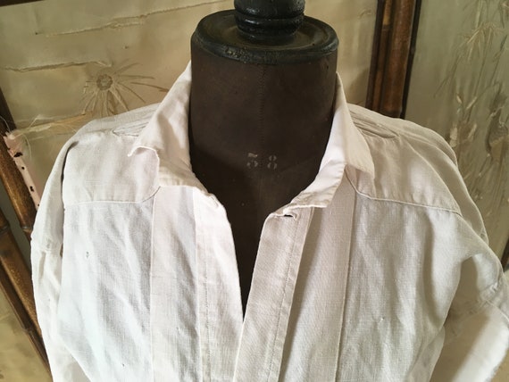 Old French rustic linen shirt or biaude - image 8