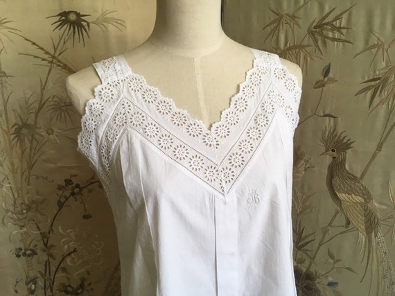 Edwardian white cotton lace dress - image 5