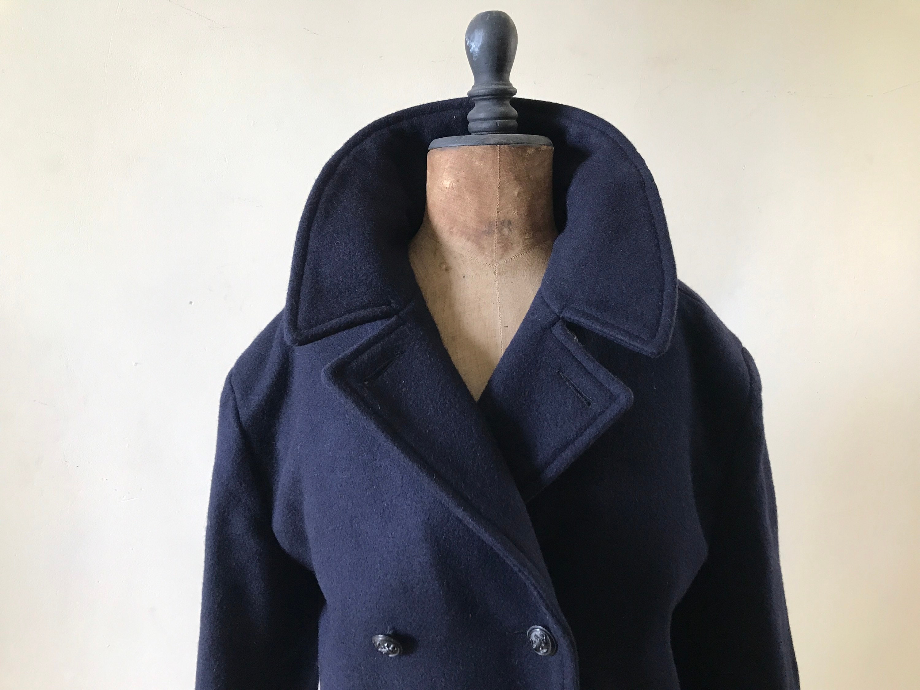 Marine Wool Coat - Etsy Finland